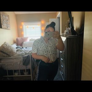 Button-down crop top